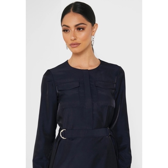 Ted Baker Aminna Belted Long Sleeve Dress in Navy Blue Sz. XXS Sz. 00  - BNWT - Picture 4 of 12